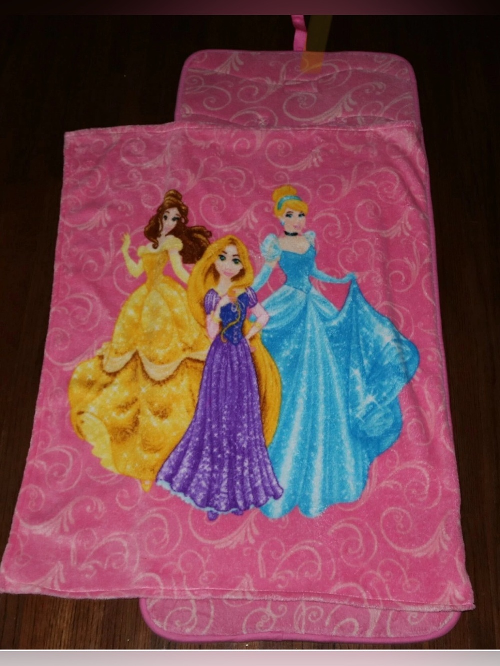 Disney Princess Toddler Memory Foam Nap Mat with Attached Fleece Blanket